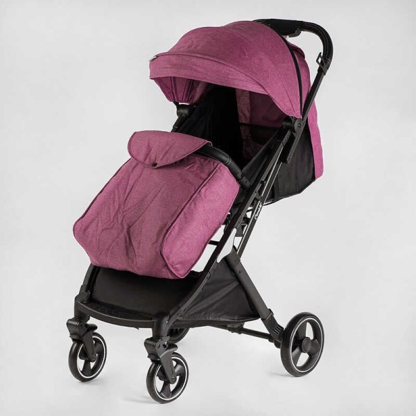 Візок прогулянковий дитячий "JOY" Comfort L-30201 колір ФІОЛЕТОВИЙ, рама сталь з алюмінієм, футкавер, підсклянник, телескопічна ручка