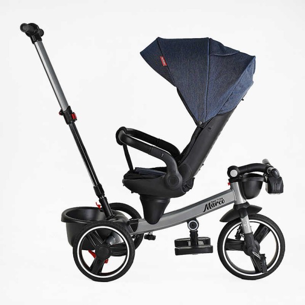Велосипед 9155/303-19 BestTrike "Marco" поворотне сидіння, складне кермо, колеса з прогумованим PU, кошик, телескопічна ручка, фара музична