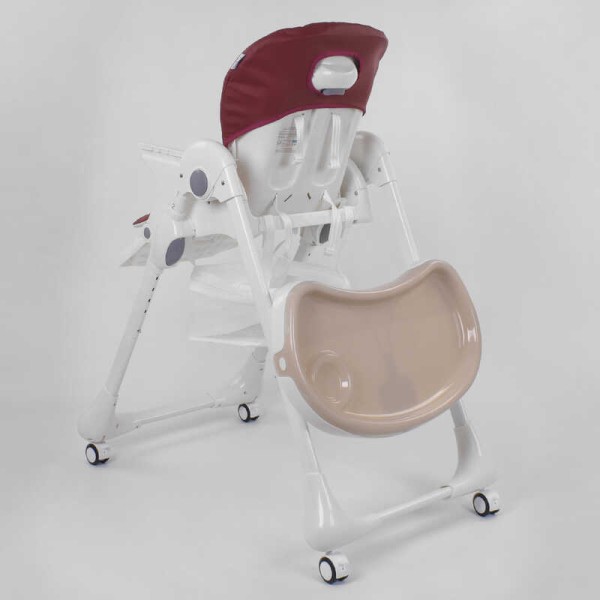 Стульчик для кормления Toti W-22019 (1) мягкий PU, мягкий вкладыш, 4 колеса, съемный столик, в коробке
