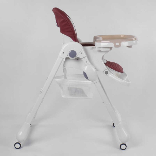 Стульчик для кормления Toti W-22019 (1) мягкий PU, мягкий вкладыш, 4 колеса, съемный столик, в коробке