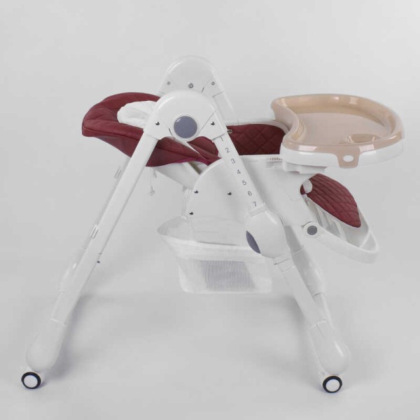 Стульчик для кормления Toti W-22019 (1) мягкий PU, мягкий вкладыш, 4 колеса, съемный столик, в коробке