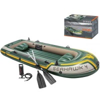 Intex Чотиримісний надувний човен 68351 NP Seahawk 4Set, 351х145см, (весла, ручний насос). 3-х камерний