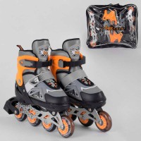 Ролики 6202-S Best Roller/розмір 30-33/колір - ПОМАРАНЧЕВИЙ (6) колеса PU, ПЕРЕДНЄ КОЛЕСО СВІТЛО, в сумці, d коліс - 6.5 см