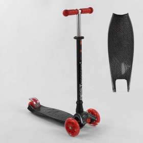 Самокат A 25772 /779-1524 "Best Scooter" (1)  4 колеса PU, СВЕТ, трубка руля алюминиевая, d передних колес =12 см, d задних колес = 8 см, в коробке