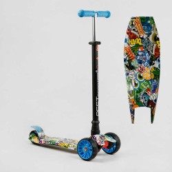 Самокат триколісний MAXI S - 11901 “Best Scooter”, кермо знімне, колеса PU зі світлом, переднє 130х25 мм, задні здвоєні 80х45 мм, в коробці