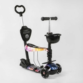 Самокат 5в1 16102 (1) Best Scooter, АБСТРАКЦИЯ, PU колеса, ПОДСВЕТКА  КОЛЕС, в коробке