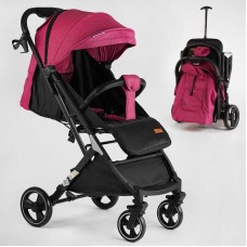 Візок прогулянковий дитячий "JOY" Comfort L-20115 колір РОЖЕВИЙ, рама сталь з алюмінієм, футкавер, підсклянник, телескопічна ручка