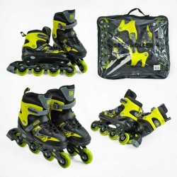 Ролики 61150-L Best Roller /розмір 38-42/ колір – ЖОВТИЙ (6) колеса PU, ПЕРЕДНЄ КОЛЕСО СВІТЛО, устілка 24.5-26.5 см, d колес – 7 см, в сумці