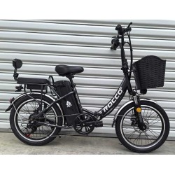 Електровелосипед Corso «ROCCO» 20" дюймів RC-02307 (1) ТЕМНО-СІРИЙ, рама складна сталева, двигун 500W, акумулятор 48V20AH, корзина, у коробці