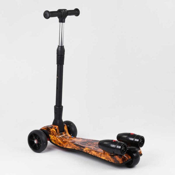 Самокат "Best Scooter" MAXI" 89341 с парогенератором (4) МУЗЫКА, ДЫМ, ТУРБИНЫ, пластмассовый, колеса PU 120х40мм, складной алюминиевый руль, в коробке