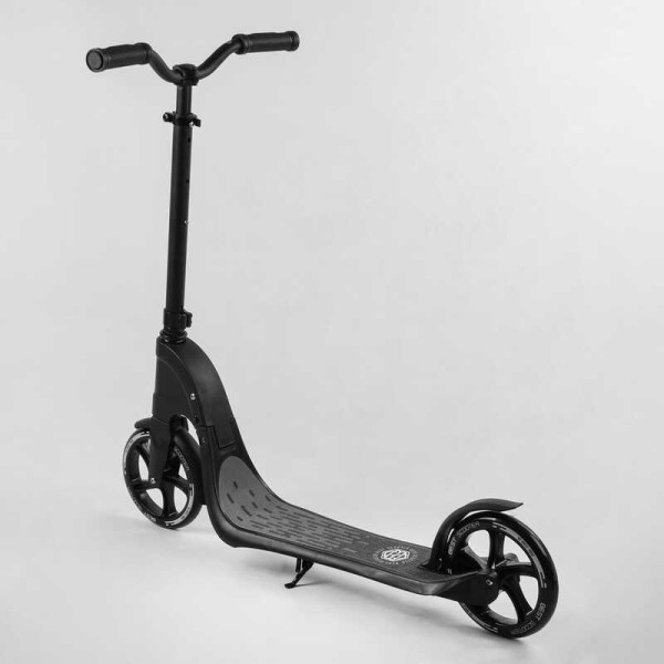 Самокат двухколесный 74077 "Best Scooter" (2) цвет ЧЕРНЫЙ, колеса PU - 20 см, широкий велосипедный руль, новый зажим руля, в коробке