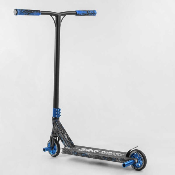 Самокат трюковий Best Scooter BS-77566 (4) HIC-система, ПЕГИ, алюмінієвий диск та дека з ПРИНТОМ, колеса PU, d = 110мм, ширина керма - 60 см, в коробці