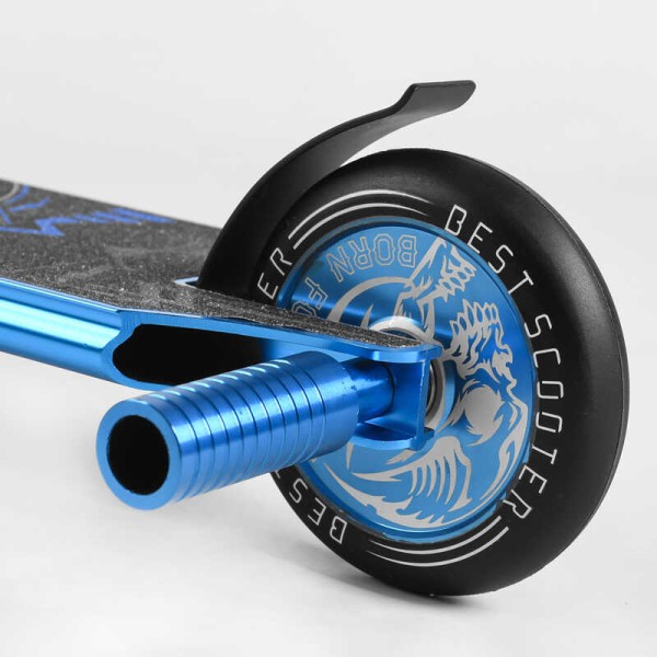 Самокат трюковый 98901 Best Scooter (4) HIC-система, ПЕГИ, алюминиевый диск и дека, АНОДИРОВАННАЯ ПОКРАСКА, колёса PU, d=110мм, ширина руля - 60 см