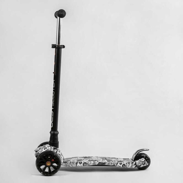 Самокат трехколесный MAXI S - 12208 (1) Best Scooter, съемный руль, колеса PU со светом, переднее 130х25 мм, задние сдвоенные 80х45 мм, в коробке