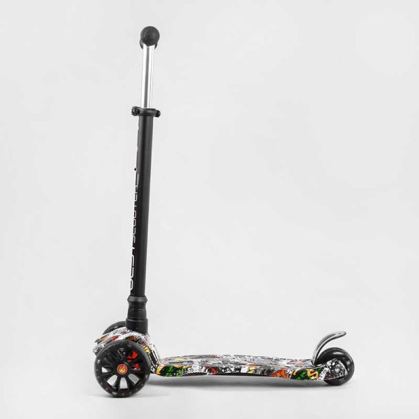 Самокат триколісний MAXI S - 11405 "Best Scooter", знімне кермо, колеса PU зі світлом, переднє 130х25 мм, задні здвоєні 80х45 мм, в коробці