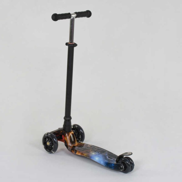 Самокат А 24662/779-1311 MAXI "Best Scooter" пластмасовий, 4 колеса PU, СВІТЛО, трубка керма алюмінієва, d = 12см, в коробці