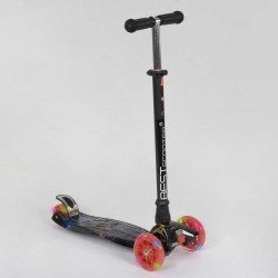 Самокат А 24659/779-1308 MAXI "Best Scooter" пластмасовий, 4 колеса PU, СВІТЛО, трубка керма алюмінієва, d = 12см, в коробці