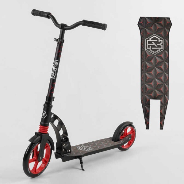 Самокат двухколесный "Best Scooter" 61711 (2) колеса PU, d переднего колеса - 230мм, d заднего колеса - 180мм, 1 амортизатор, в коробке