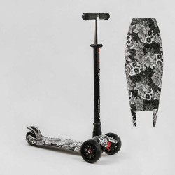 Самокат триколісний MAXI S - 12208 “Best Scooter”, кермо знімне, колеса PU зі світлом, переднє 130х25 мм, задні здвоєні 80х45 мм, в коробці