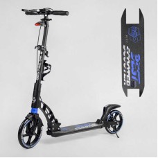 Самокат двоколісний "Best Scooter" 90166-B (2) ФАРА, переднє колесо PU 230 мм, заднє колесо 200мм, 2 амортизатори, дискове гальмо, затискач керма
