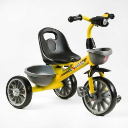 Велосипед 3-х колісний BS-16390 "Best Trike" колеса EVA переднє 12", заднє 10", сталева рама, фара з музикою та світлом, 1 пісня українською та 2 англійською, 2 кошики, в коробці