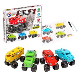 гр Конструктор металевий 9956 (11) "Technok Toys", 370 деталей, 4 машинки