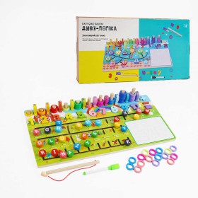 Логічна дерев’яна дошка Диво-логіка 47699 №1 "Англ.абетка"(24) WToys магнітна риболовля,пальчиковий лабіринт, дошка для малювання