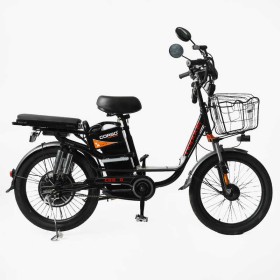 Електровелосипед Corso «Shadow» 22" дюймів SH-9038-7 / 9083-7 (1) ЧОРНО-ЧЕРВОНИЙ, рама сталева, двигун 500W, акумулятор 48V20AH, корзина, у коробці