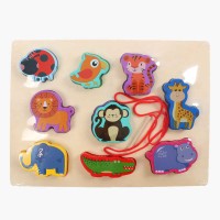 Вкладиші С 74553 (48) Тваринки, 9 штук, гра шнурівка, назви англ. мовою, у плівці