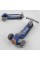 Самокат трехколесный RS-8999 (6) Best Scooter, СИНИЙ, складной алюминиевый руль, 3 колеса PU со светом, d=120*50мм