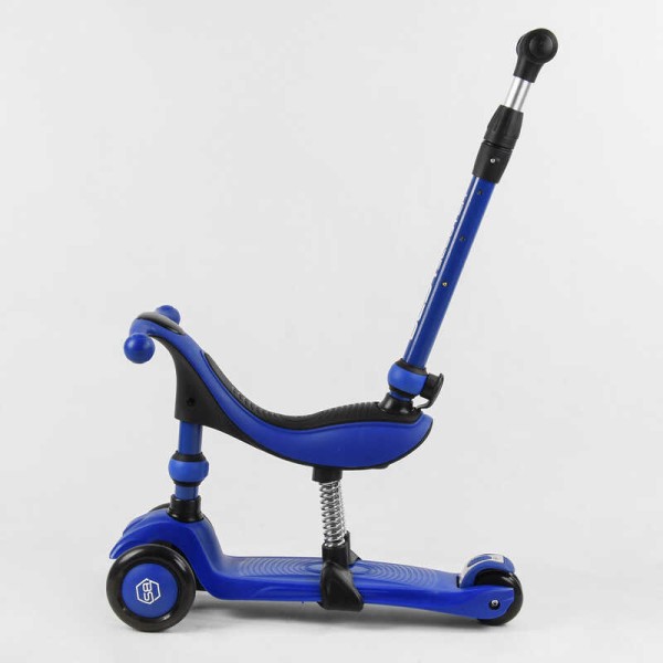 Самокат-велобег 3в1 трехколесный BS-27018 (4) Best Scooter, 3 колеса PU со светом, сидение, амортизаторы, родительская ручка