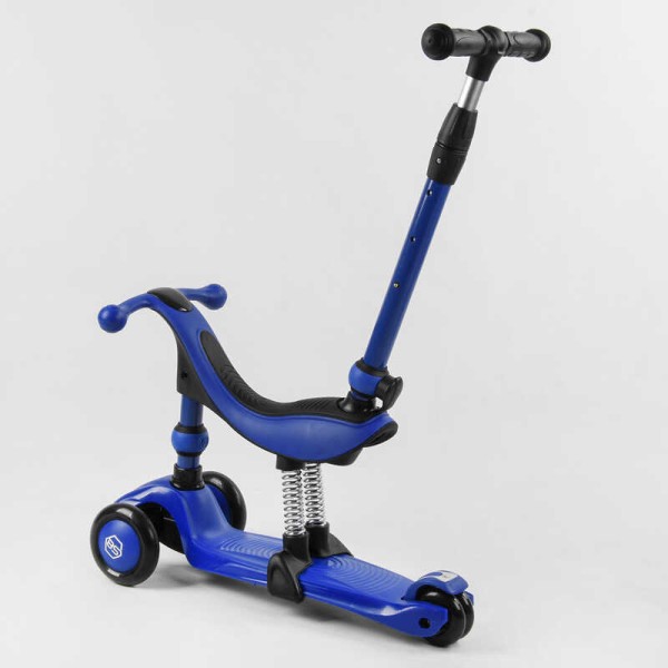 Самокат-велобег 3в1 трехколесный BS-27018 (4) Best Scooter, 3 колеса PU со светом, сидение, амортизаторы, родительская ручка