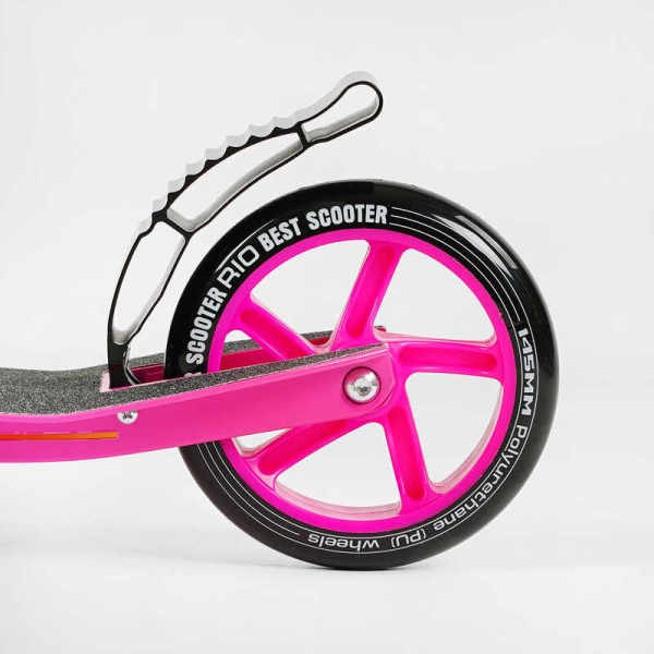 Самокат двухколесный "Best Scooter" R - 21071 (4) колеса PU 145мм, передний амортизатор, алюминиевый тормоз, в коробке
