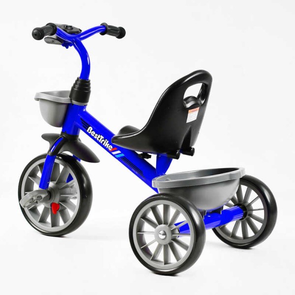 Велосипед 3-х колісний BS-12530 "Best Trike" колеса EVA переднє 12", заднє 10", сталева рама, фара з музикою та світлом, 1 пісня українською та 2 англійською, 2 кошики, в коробці
