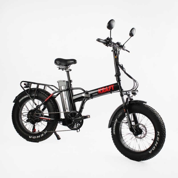 Електровелосипед Corso «Kraft» 20" дюймів KR-31007 (1) рама сталева, двигун 500W, акум. 48V15Ah, Shimano 7 швидкостей, зібраний на 75, у коробці