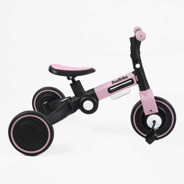 Велосипед 3-х колісний BS-11402 "Best Trike" колеса EVA переднє 8", заднє 6", нейлонова рама, трансформується у велобіг, підсвічування, в коробці