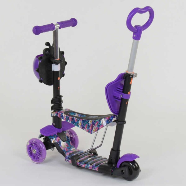 Самокат 5в1 19870 Best Scooter, АБСТРАКЦІЯ, PU колеса, ПІДСВІЧУВАННЯ КОЛІС, в коробці