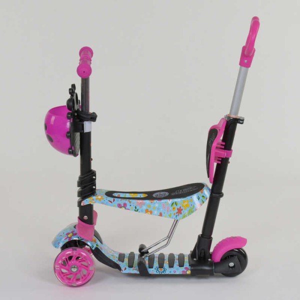 Самокат 5в1 26901 Best Scooter, АБСТРАКЦІЯ, PU колеса, ПІДСВІЧУВАННЯ КОЛІС, в коробці