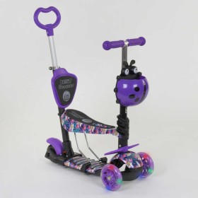Самокат 5в1 19870 (1) Best Scooter, АБСТРАКЦИЯ, PU колеса, ПОДСВЕТКА  КОЛЕС, в коробке