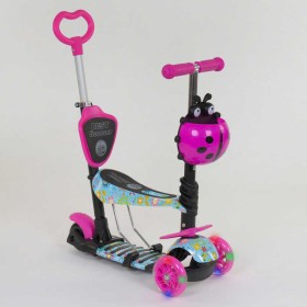 Самокат 5в1 26901 (1) Best Scooter, АБСТРАКЦИЯ, PU колеса, ПОДСВЕТКА  КОЛЕС, в коробке