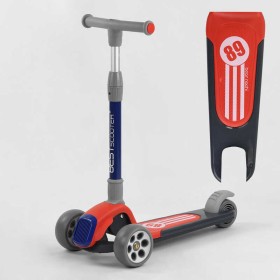 Самокат трехколесный RS-9119 (6) Best Scooter, КРАСНЫЙ, складной алюминиевый руль, 3 колеса PU со светом, d=120*50мм