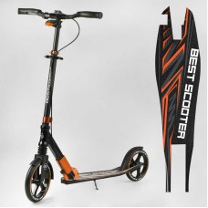 Самокат алюмінієвий "Best Scooter" 79740 (2) колеса PU, ФАРА, затискач керма, d передніх коліс - 230мм, d задніх коліс 200мм, 1 амортизатор передній