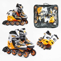 Ролики 64933-L Best Roller /розмір 38-42/ колір – ПОМАРАНЧЕВИЙ (6) колеса PU, ПЕРЕДНЄ КОЛЕСО СВІТЛО, устілка 24.5-26.5 см, d колес – 7 см, в сумці