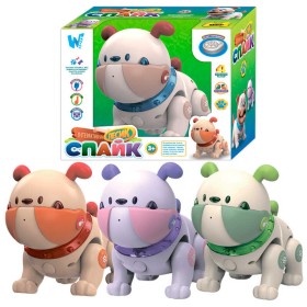 Інтерактивний пес Спайк на р/к 68068 WToys, 3 кольори, ОЗВУЧУВАННЯ УКРАЇНСЬКОЮ, сенсорний, мелодії, світло, МІКС ВИДІВ