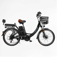 Електровелосипед Corso «ROCCO» 24" дюймів RC-20515 (1) ЧОРНИЙ, рама сталева, двигун 500W, акумулятор 48V20AH, корзина, у коробці