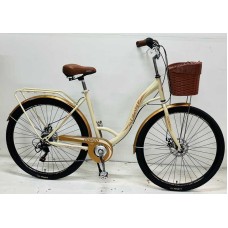 Велосипед міський Corso Liberty 28" дюймів LR-28406 + КОШИK, сталева рама 20", Shimano 7 швидкостей, корзина, багажник