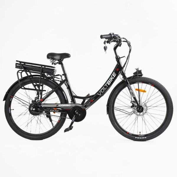 Електровелосипед Corso «VOLT BIKE» 26" дюймів TB-50082 (1) рама сталева, двигун 350W, акум. 36V10Ah, одношвидкісний, БЕЗ КОРЗИНИ, у коробці