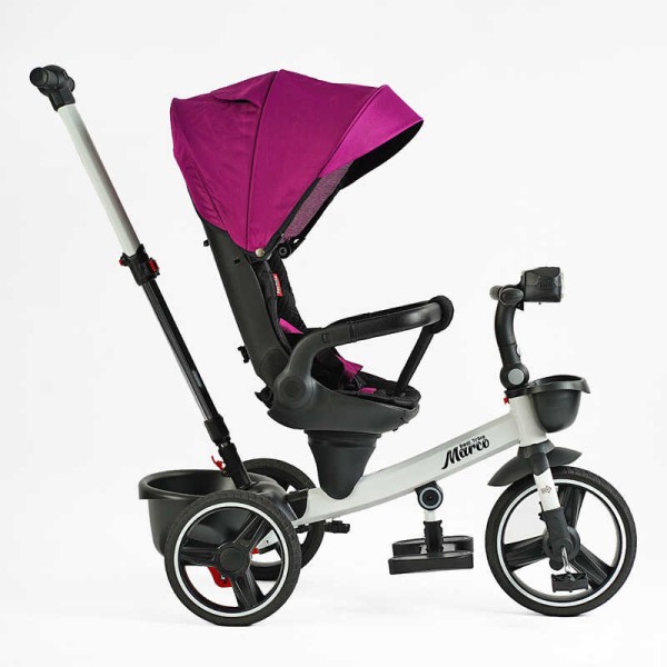Велосипед 9155/365-18 BestTrike "Marco" поворотне сидіння, складне кермо, колеса з прогумованим PU, кошик, телескопічна ручка, фара музична