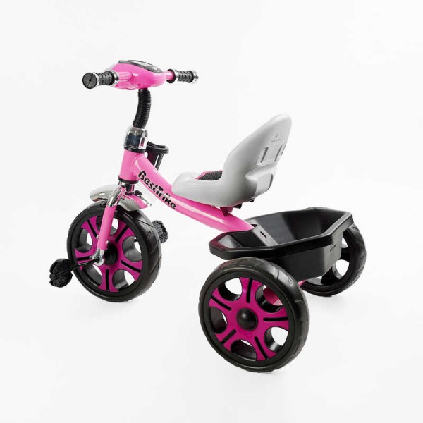 Велосипед 3-х колісний BS-22603 "Best Trike" колеса EVA переднє 12", заднє 10", сталева рама, фара з музикою та світлом, кошик, в коробці