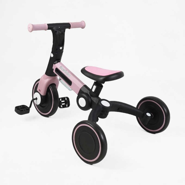 Велосипед 3-х колісний BS-11402 "Best Trike" колеса EVA переднє 8", заднє 6", нейлонова рама, трансформується у велобіг, підсвічування, в коробці